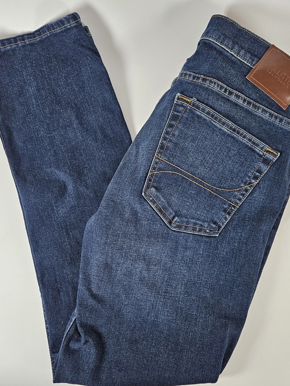 Hollister Slim Straight Epic Flex Jeans Mens 33x32 Blue Preppy Med Wash Denim
